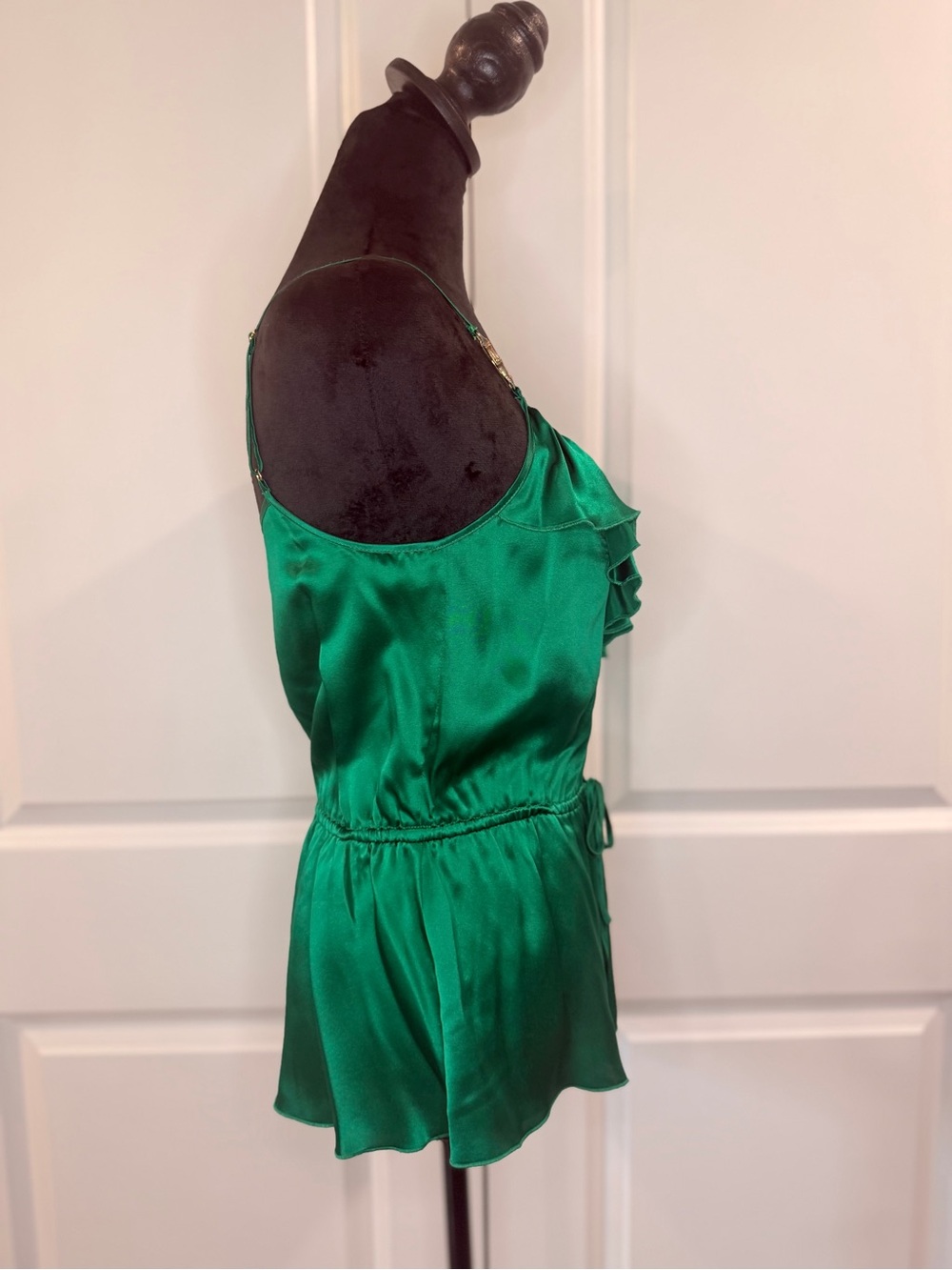 Trina Turk Emerald Green Ruffle-Cami Top Size Small - Picture 4 of 13